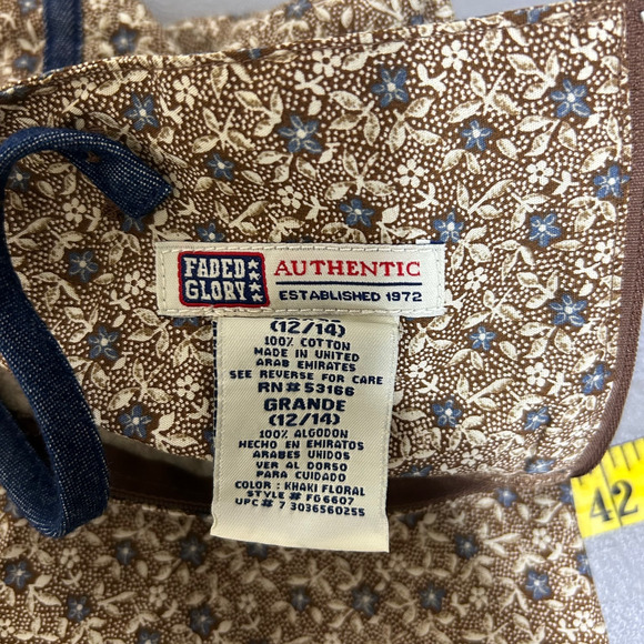 VTG Faded Glory Womens Babydoll Dress Size L Dainty Print Preppy Country Boho - Picture 6 of 10